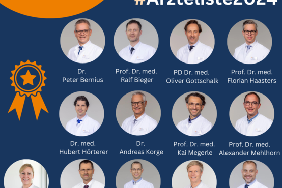 13 Spezialisten der Schön Klinik München Harlaching mit 16 Focus-Auszeichnungen, Ärztefotos und Namen 2024