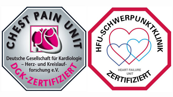 Zertifizierungssiegel Chest Pain Unit und Heart Failure Unit