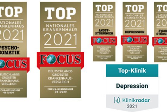 Sechs Auszeichnungen für die Schön Klinik Roseneck, darunter FOCUS-Siegel 2021 für Psychosomatik, Depression, Angst- und Zwangsstörungen